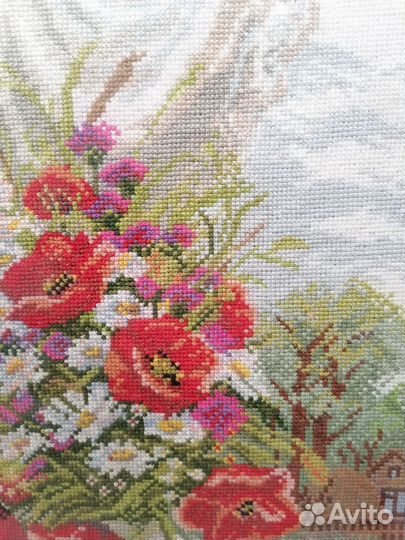 Картина вышитая крестом ручная работа 33*43