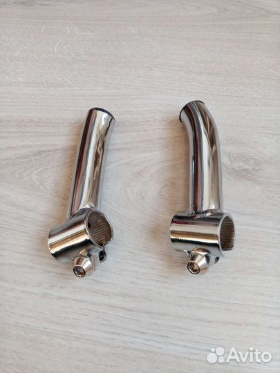 Велорога на руль сталь хром