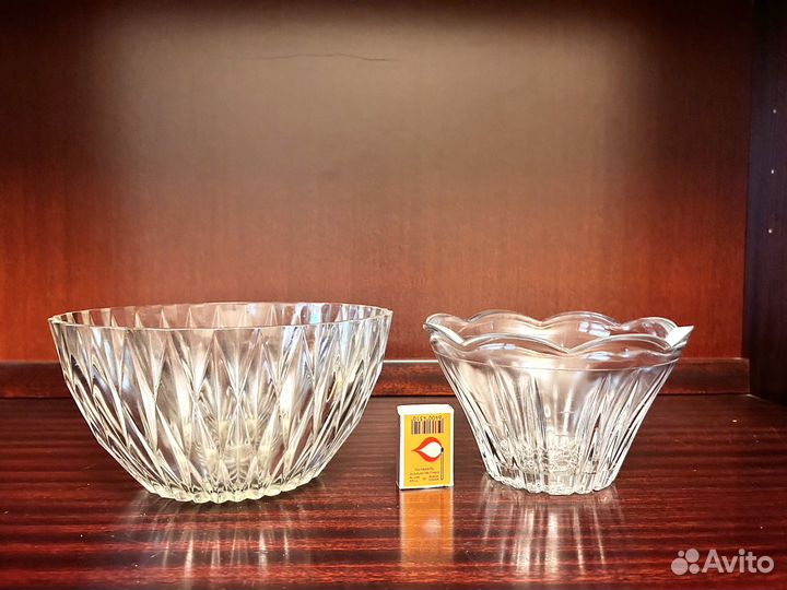 Салатник средний и большой, стекло СССР