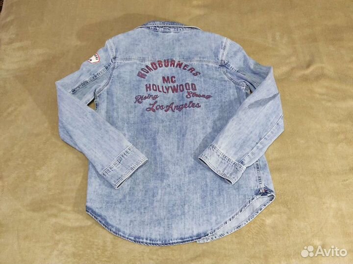 Лёгкая джинсовая рубашка на рост 158