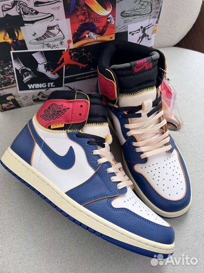 Кроссовки Nike Jordan 1 High OG Union - Storm Blue