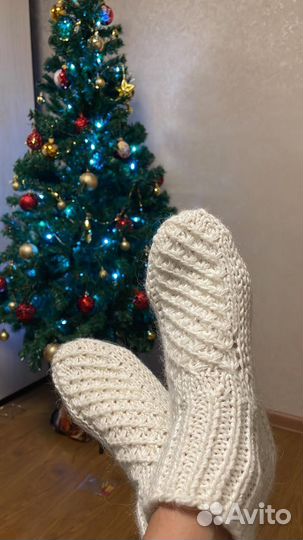 Вязаные тапочки