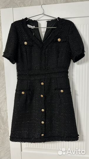 Платье черное фетр с подкладом L