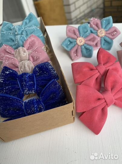 Бантики из замши и бархата