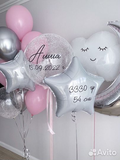 Воздушные шары (геливые) на выписку с роддома