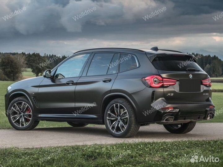 Диффузор BMW X3 G01 рест со стоп-сигналом черный