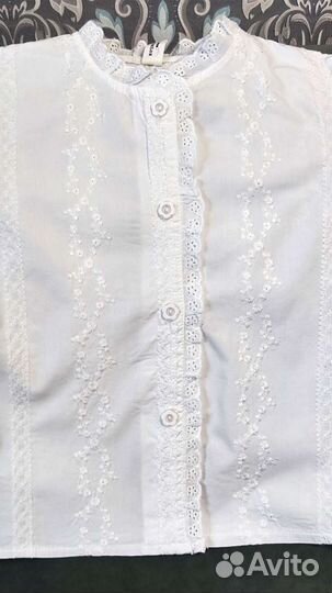 Новая Блузка/рубашка с вышивкой для девочки