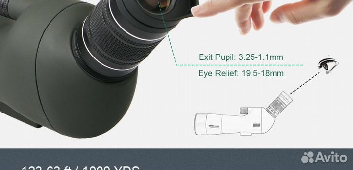 Зрительная труба svbony 20-60х60 с призмой 45 гр