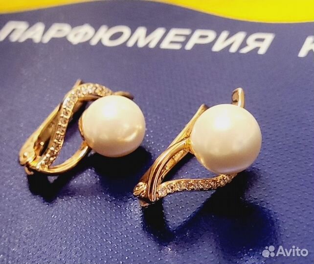 Серьги антик жемчуг