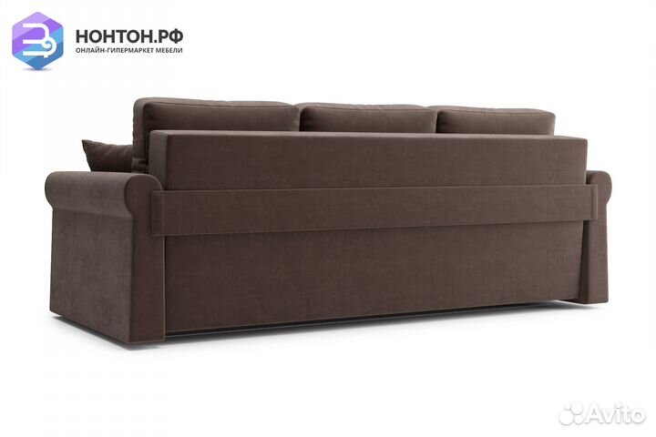 Диван еврокнижка Лира 3-х местный коричневый