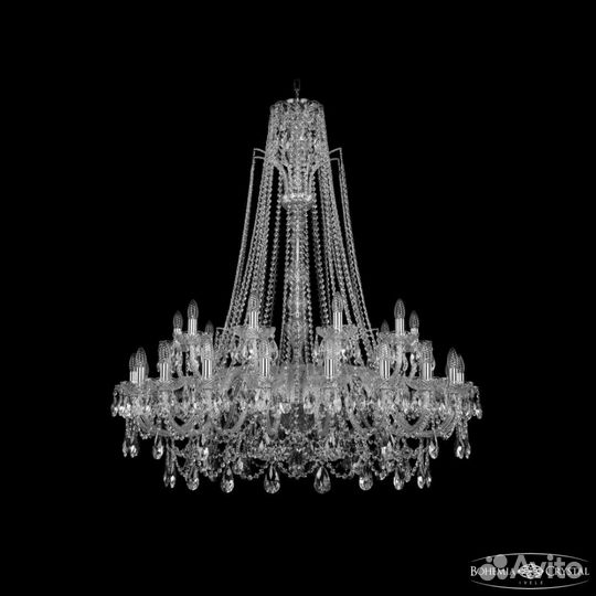 Люстра хрустальная 1411/20+10/400/XL-130 Ni Bohemi