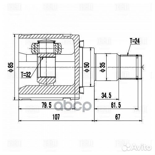 Шрус для а/м Toyota Camry V50/V51 (11) 2.0i/2