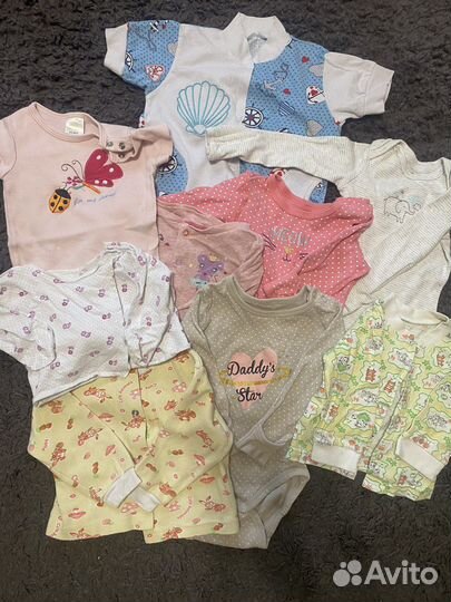 Вещи пакетом на девочку от 0 (56,62,68,74,80)