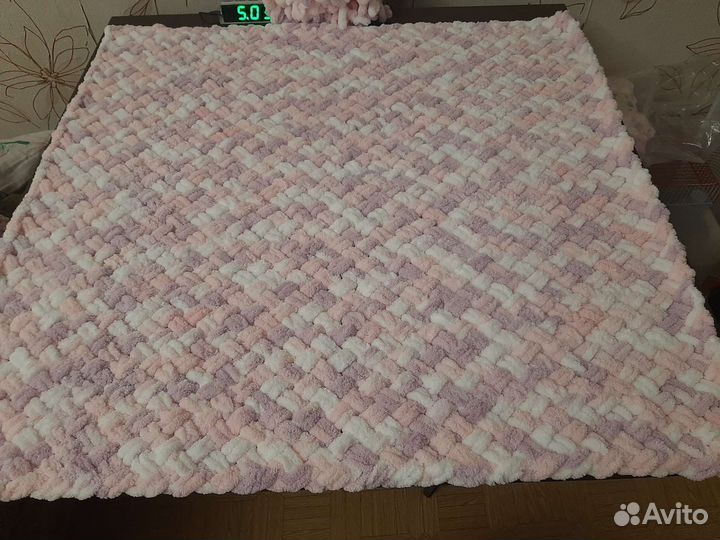 Плед детский вязаный новый