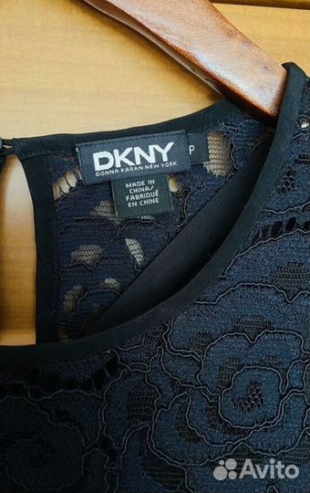 Блузка с кружевом черная Donna Karan новая оригина