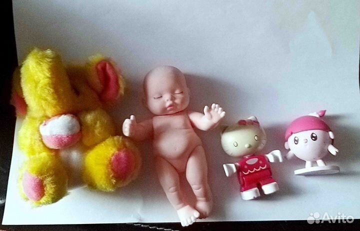 Куклы пупсы - набор 4 штуки резина пластик