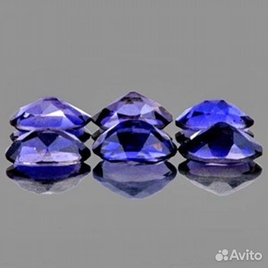 Иолит натуральный 2,01Ct 6х4мм 6шт VVS Овал