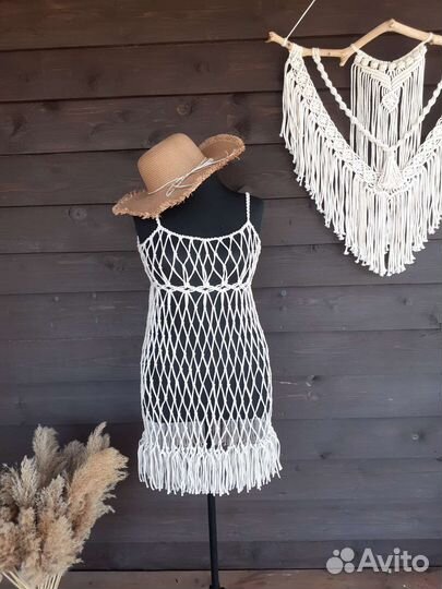Платье сетка макраме