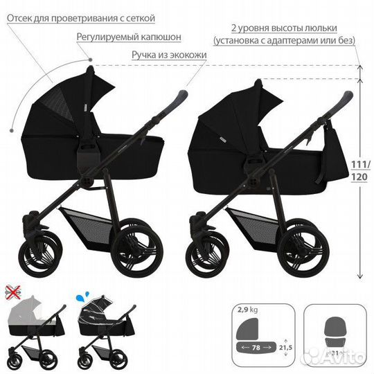 Новая коляска Bebetto verturro 2в1