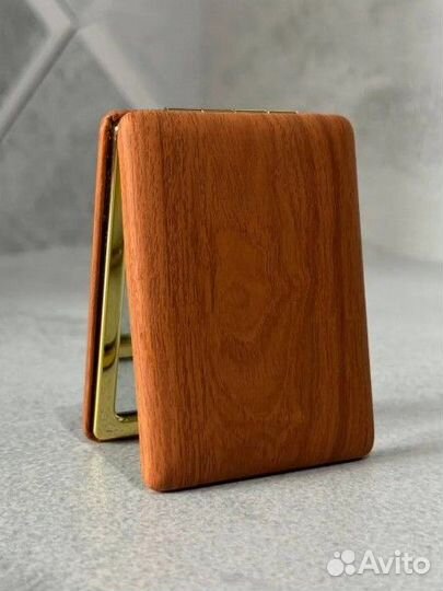 Зеркало карманное складное экокожа