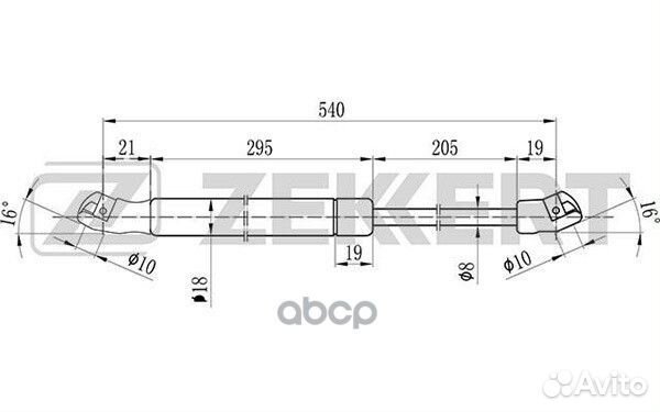 Пружина газовая багажника Opel Zafira A 99- gf1