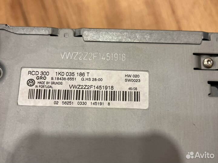 Магнитола rcd300 Volkswagen passat b6