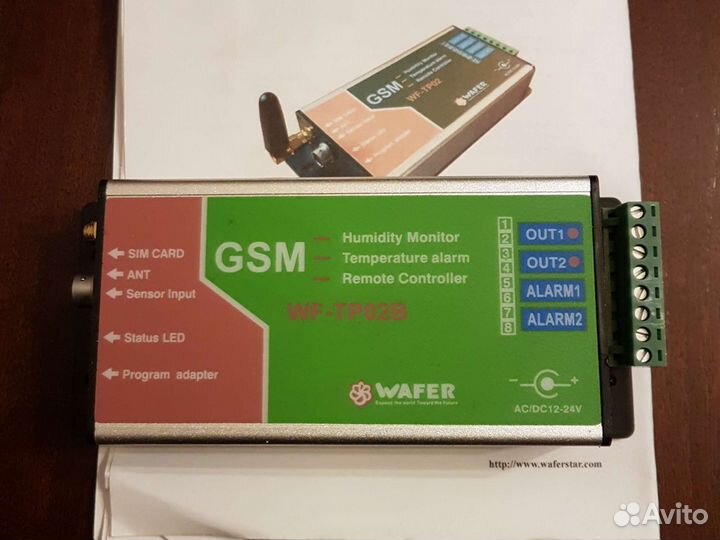 GSM контроллер температуры и влажности WF-TP02B