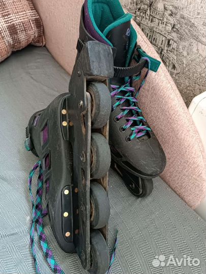 Ролики унисекс подростков радужные размер 37-38