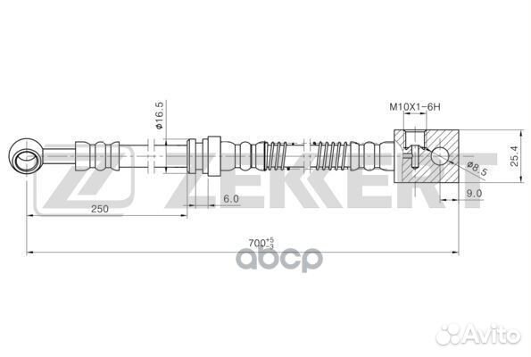 Шланг тормозной передний правый SsangYong Actyo