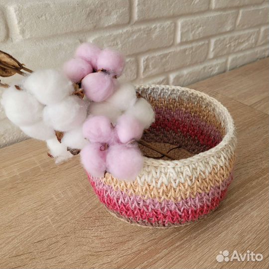 Корзина кашпо из джута