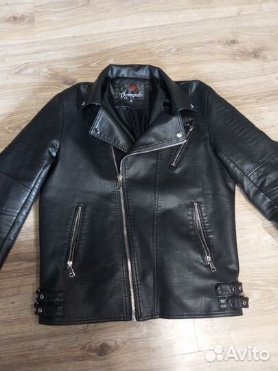 Мужской кожаный тренч