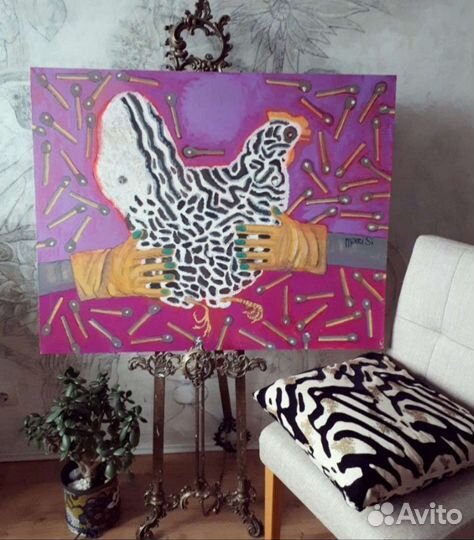 Картина пастель графика 55х87см