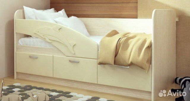 Детская кровать Дельфин с матрасом