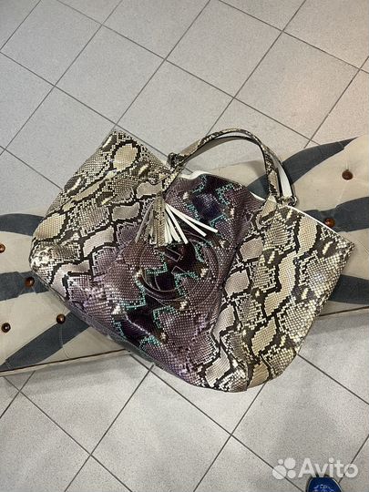 Сумка Gucci питон натур, размер XL