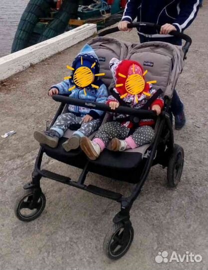 Коляска для двойни peg perego