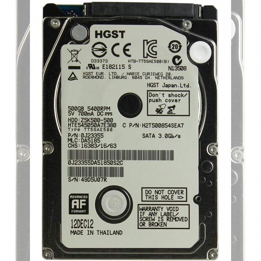 [HTE545050A7E380] Жесткий Диск Hgst 500gb Sata2 2.5 Hte545050a7e380