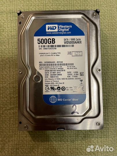 Жесткий диск Western Digital WD Blue 500 гб WD5000