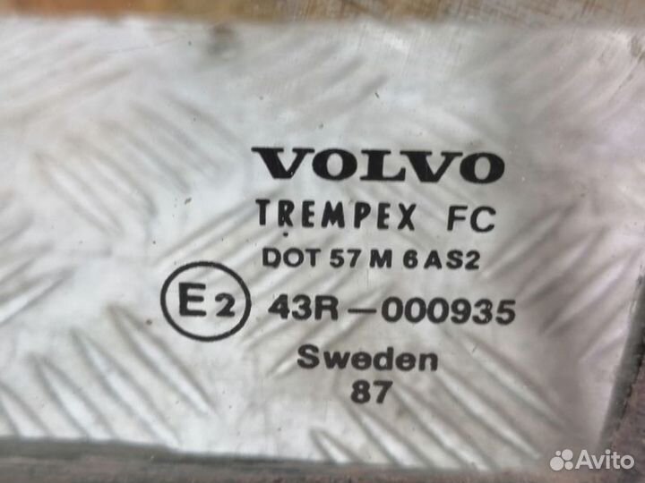 Стекло двери задней правой форточка Volvo 700 seri