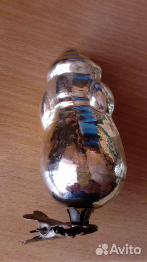 Елочная стеклянная игрушкаДед Мороз.СССР.на прищеп