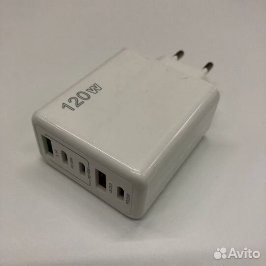 Сетевой адаптер 120W 2USB+3type-c F002, белый