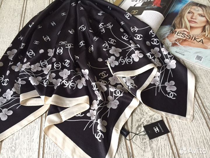 Платок Coco 90*90 см, шелк, 3 цвета