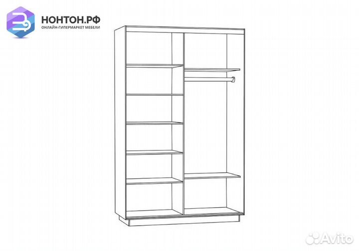 Шкаф-купе Нонтон 2-дверный белый снег / улица