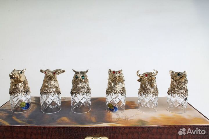 Стопки перевертыши «Звери» хрусталь