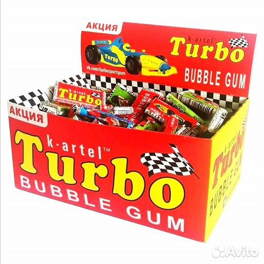 Жевательная резинка Турбо блок 100 штук