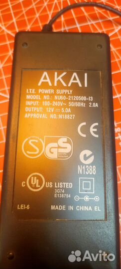 Блок питания, 12v, 5A, 60W, 5.5x2.1