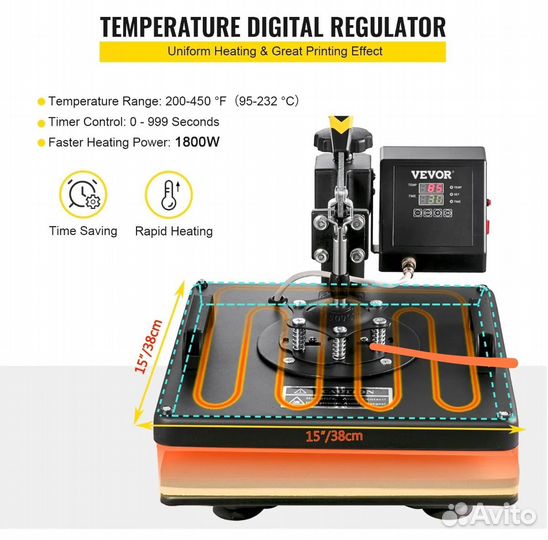Термопресс для сублимации 5 в 1, Новый