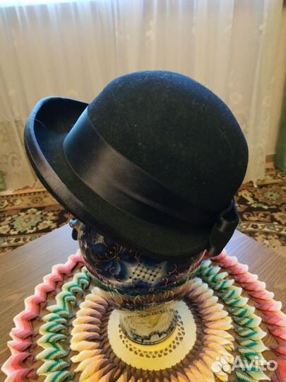 Шляпа котелок фетровая женская