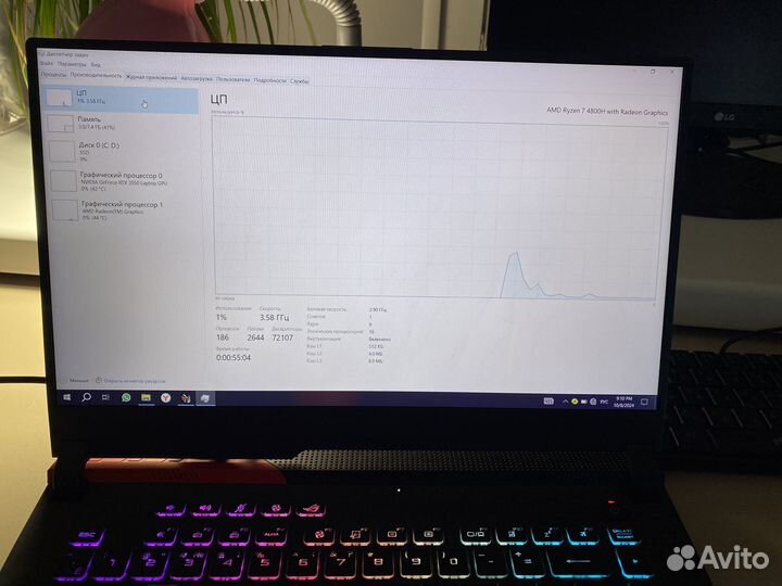Игровой ноутбук Asus rog strix/Ryzen 7/RTX3050