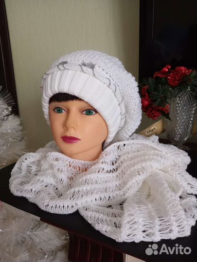 Берет + ажурный шарфик