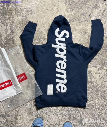 Кофта худи Supreme FW23 Week8 с сатиновым аппликацией